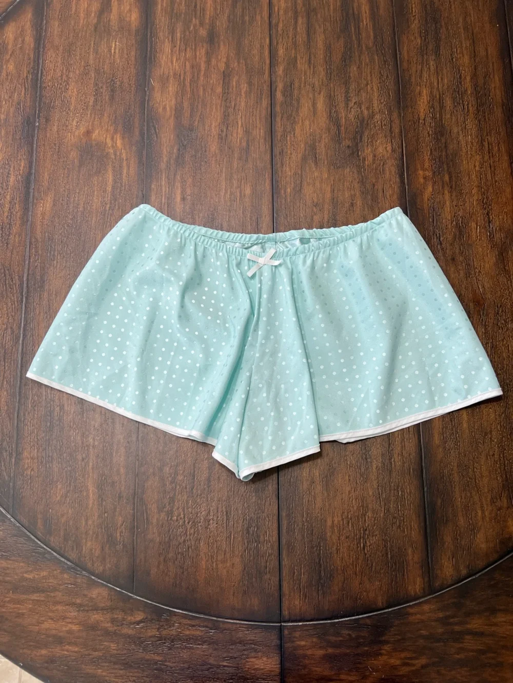 KATE SPADE Women’s Aqua Polka Dot “Mrs.” Pajama Set Cami & Shorts Size Small